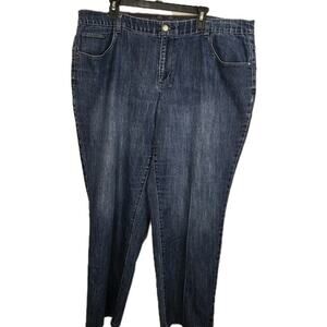 CJ Banks Jeans Women 22W Moderately Curvy Stretch Flat Front Dark Wash 30"inseam